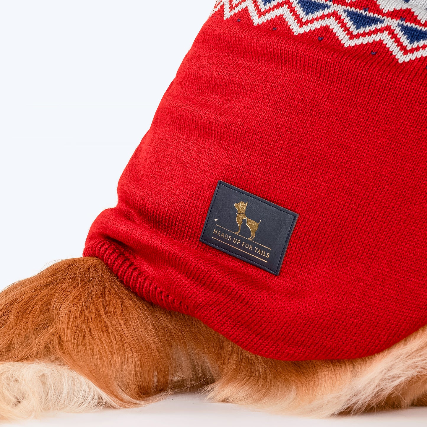 HUFT Winter Miracle Sweater For Dogs - Red & Blue - Heads Up For Tails