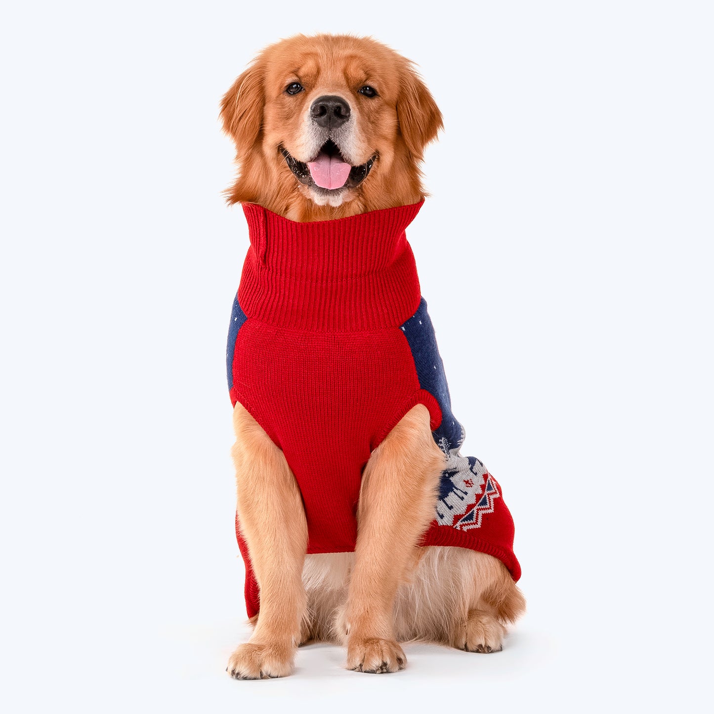 HUFT Winter Miracle Sweater For Dogs - Red & Blue - Heads Up For Tails