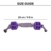 Dash Dog Mini Barbell Rope Toy For Dog - Purple - Heads Up For Tails