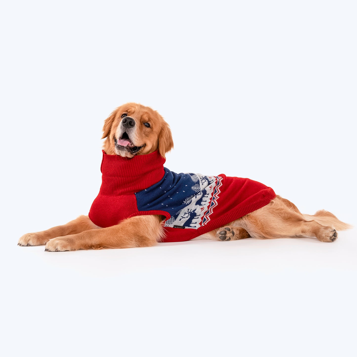 HUFT Winter Miracle Sweater For Dogs - Red & Blue - Heads Up For Tails