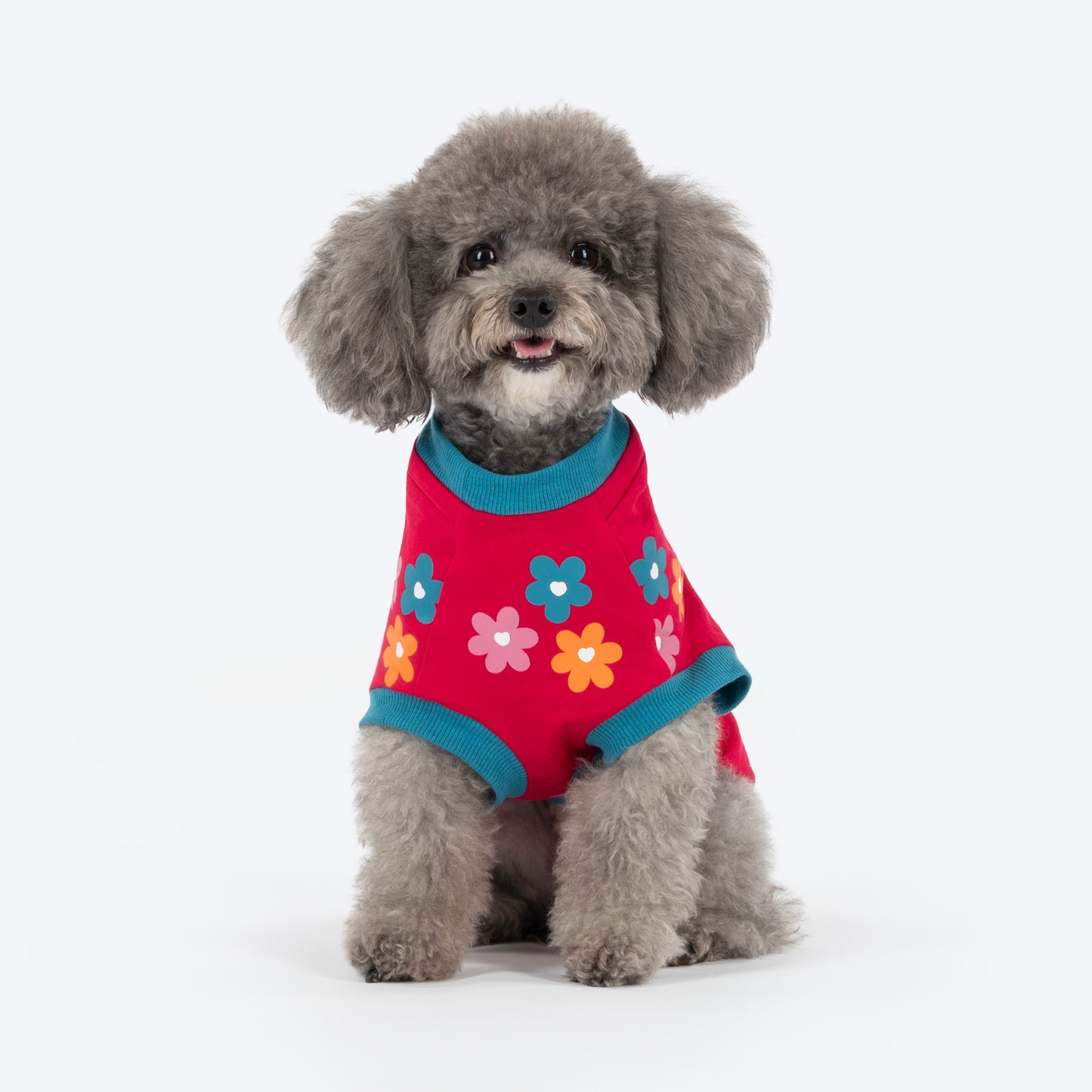 HUFT Awesome Blossom Printed T-Shirt For Small Dog - Magenta - Heads Up For Tails