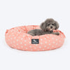 HUFT Polka Paws Adjustable Donut Bed For Dog & Cat - Peach - Heads Up For Tails