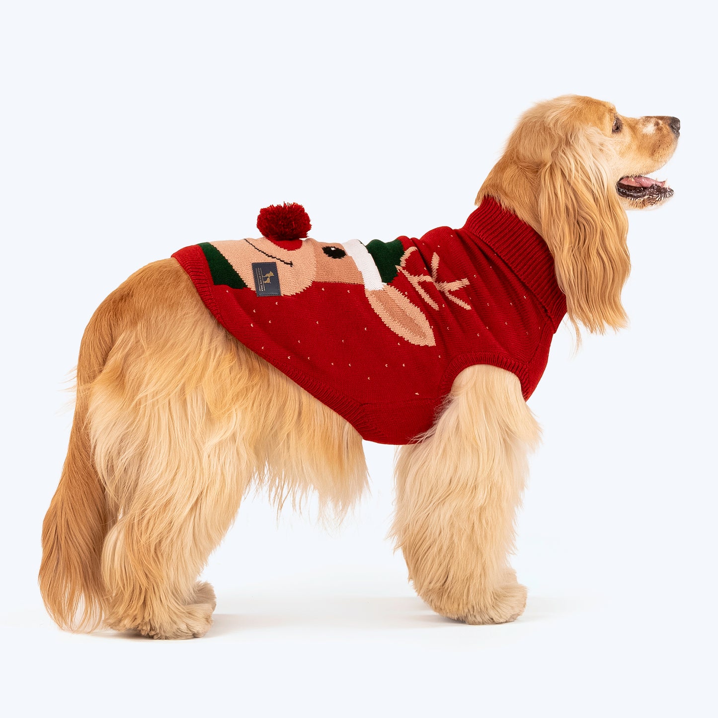 HUFT Merry Moose Sweater For Dogs - Red - Heads Up For Tails