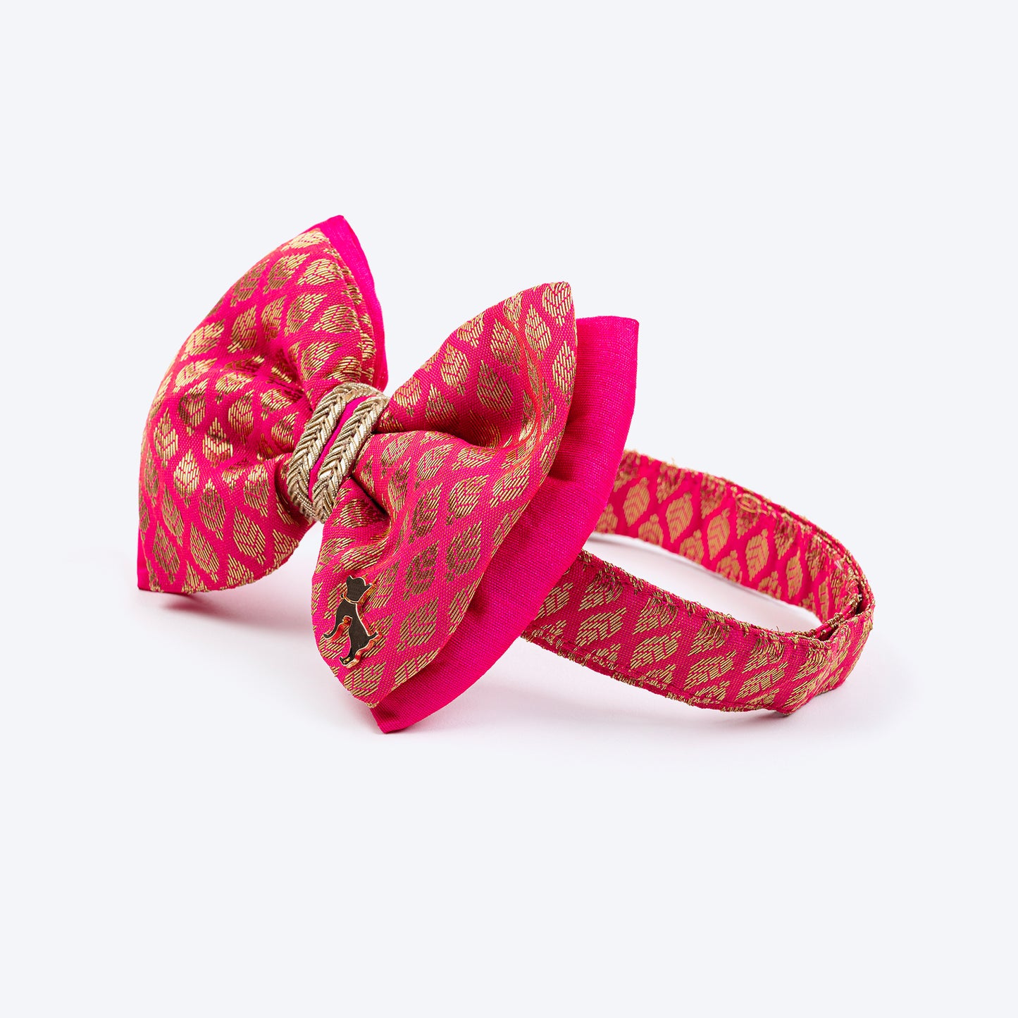 HUFT Royal Rang Bow Tie With Strap For Dog - Pink - Heads Up For Tails