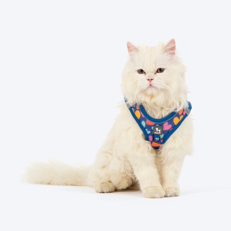 HUFT Easy Breezy Step-In Harness & Leash Set For Cat - Blue - Heads Up For Tails