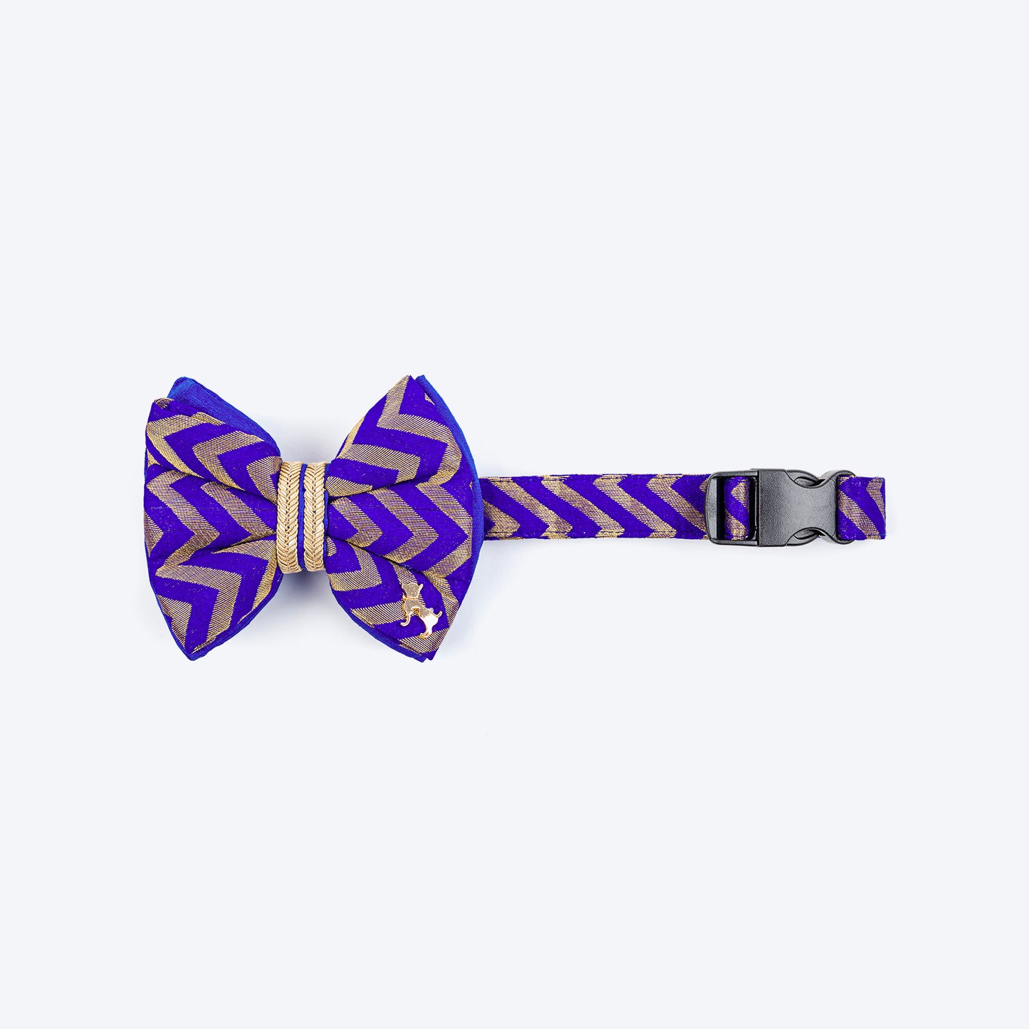 HUFT Desi Chevron Delight Bow Tie With Strap For Dog - Royal Blue - Heads Up For Tails