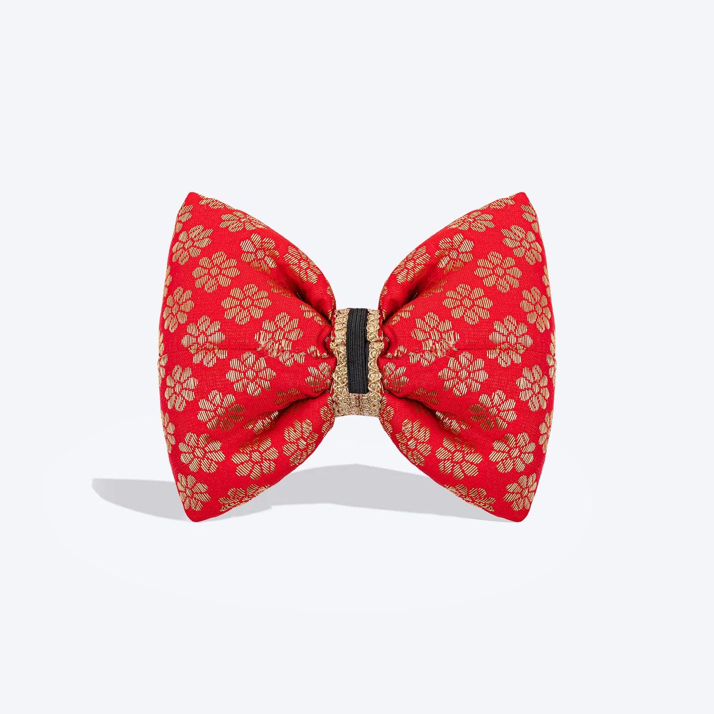 HUFT Shahi Brocade Bow Tie For Dog - Red - Heads Up For Tails