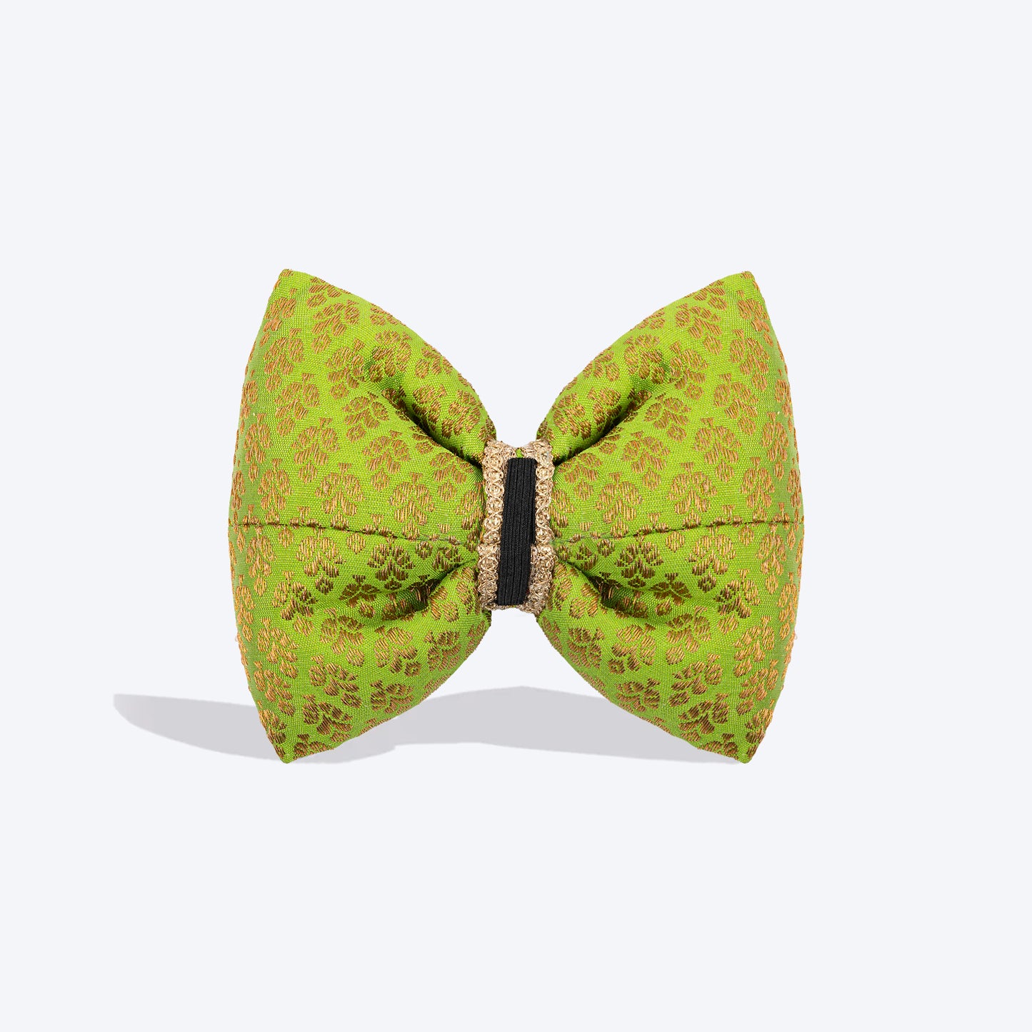 HUFT Shahi Brocade Bow Tie For Dog - Lime Green - Heads Up For Tails