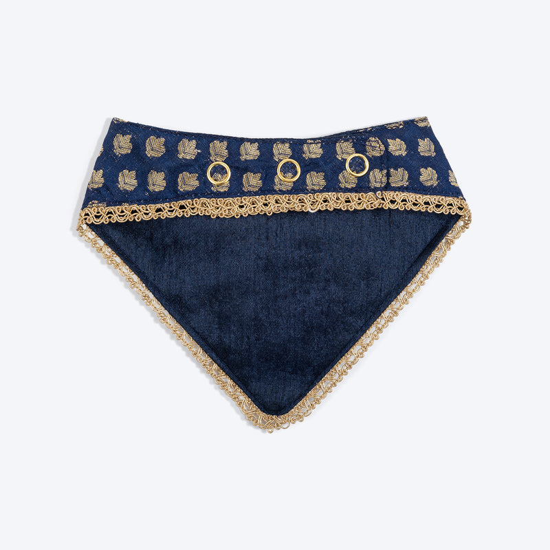 HUFT Brocade Dazzle Pet Scarf For Cat & Puppy - Blue - Heads Up For Tails