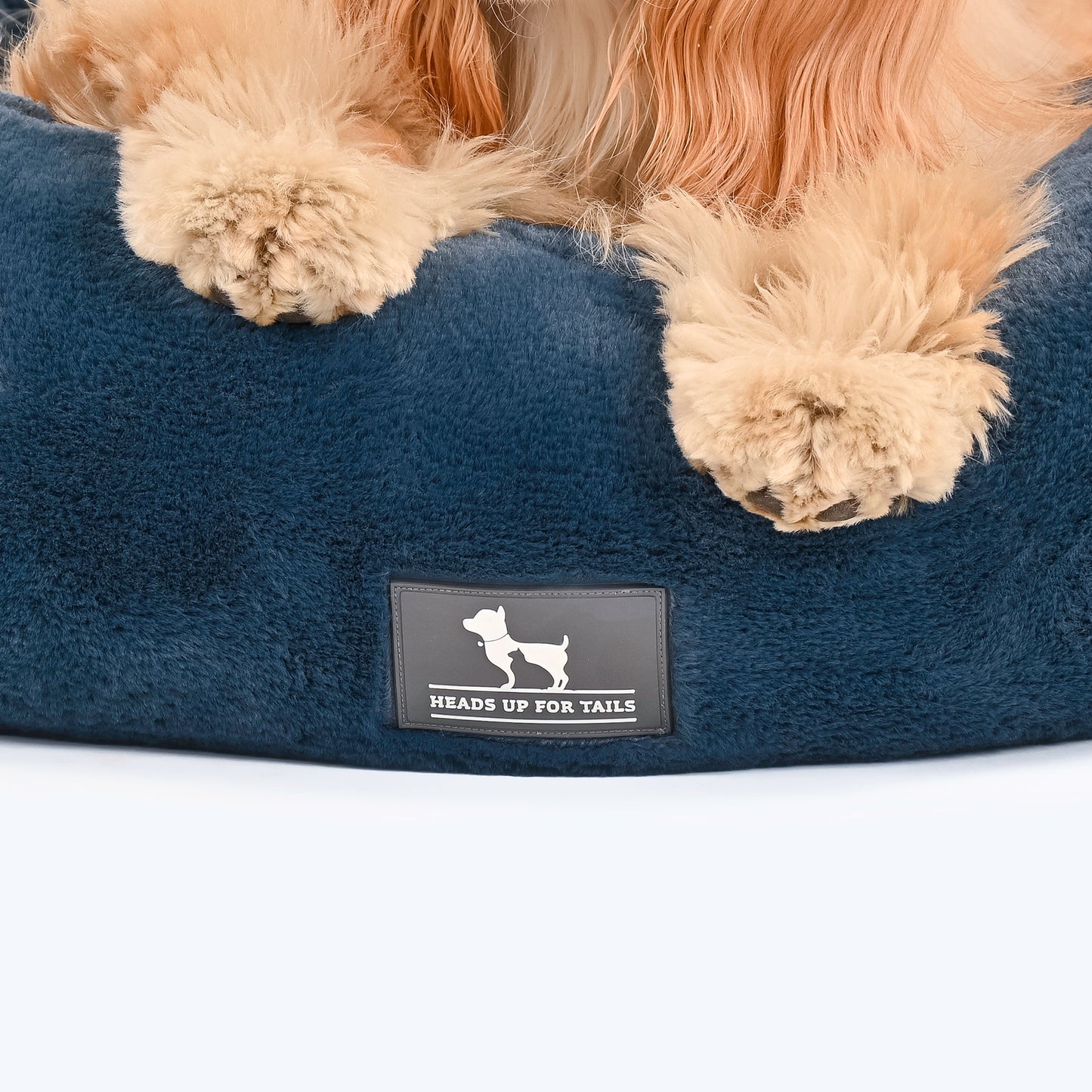 HUFT Furry Donut Pet Bed - Navy Blue - Heads Up For Tails