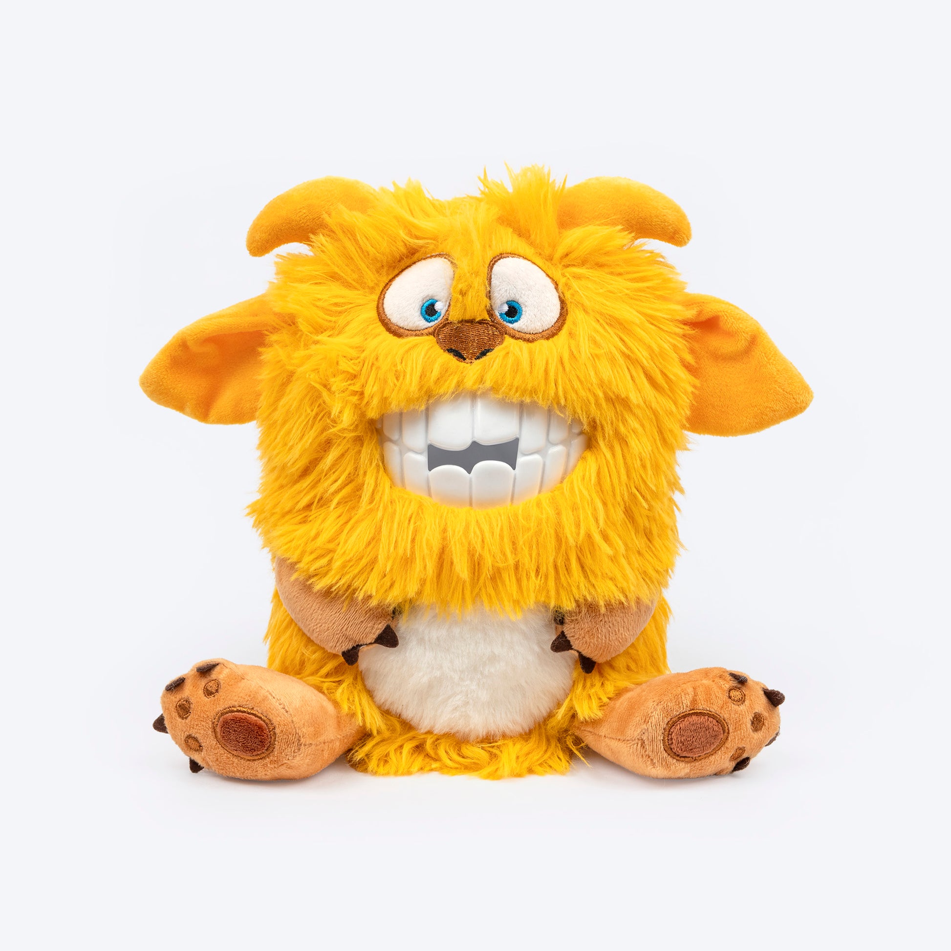HUFT Toothy Nomster Plush Toy For Dog - Yellow - Heads Up For Tails