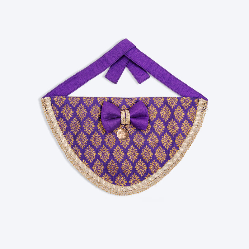 HUFT Desi Regal Bandana For Dog - Violet - Heads Up For Tails