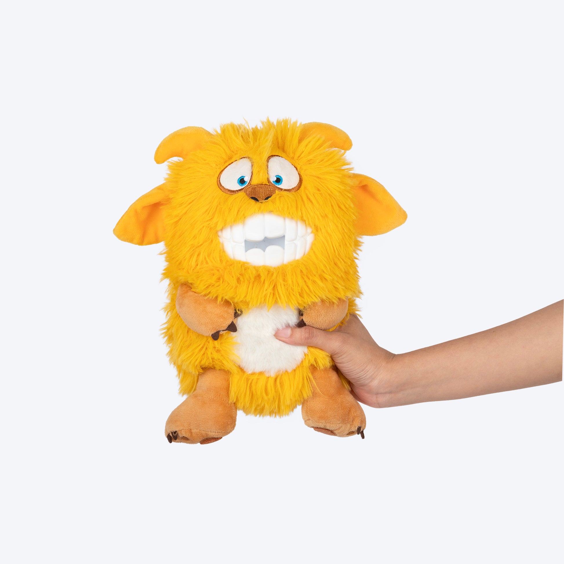 HUFT Toothy Nomster Plush Toy For Dog - Yellow - Heads Up For Tails