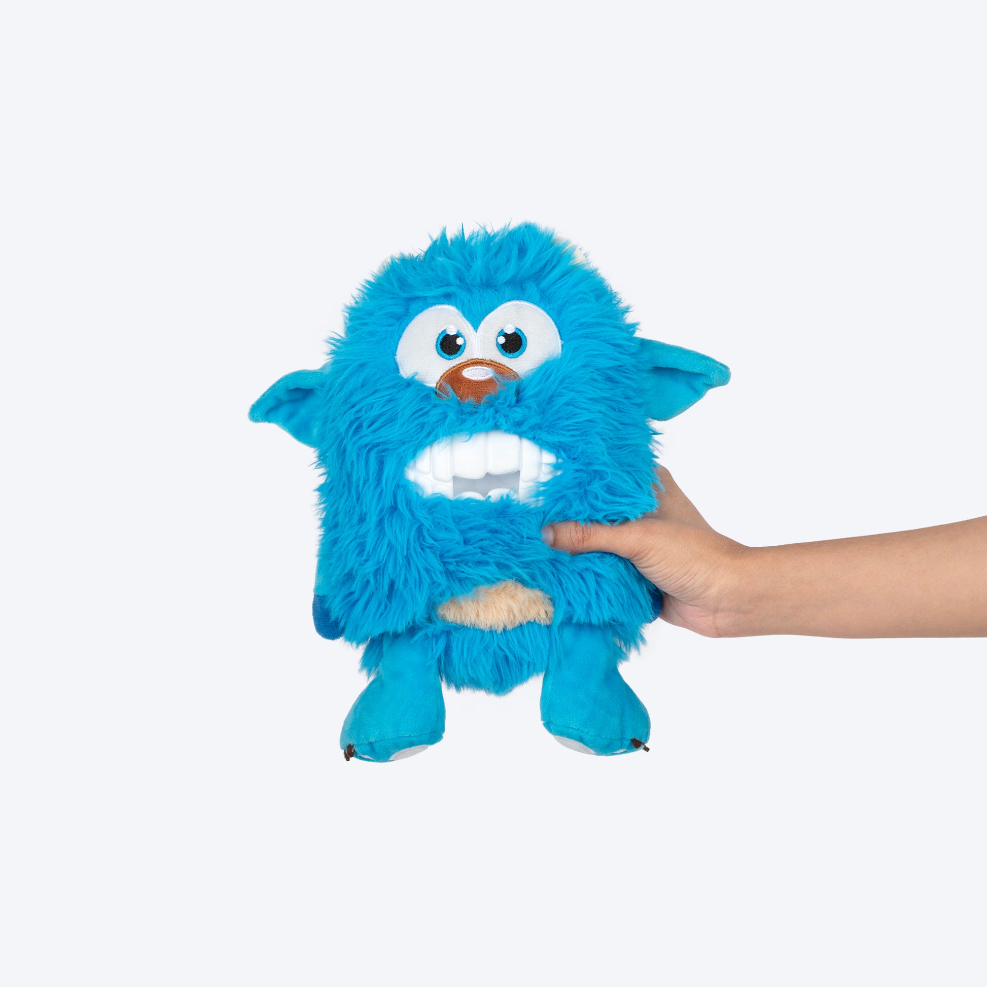 HUFT Toothy Nomster Plush Toy For Dog - Blue - Heads Up For Tails