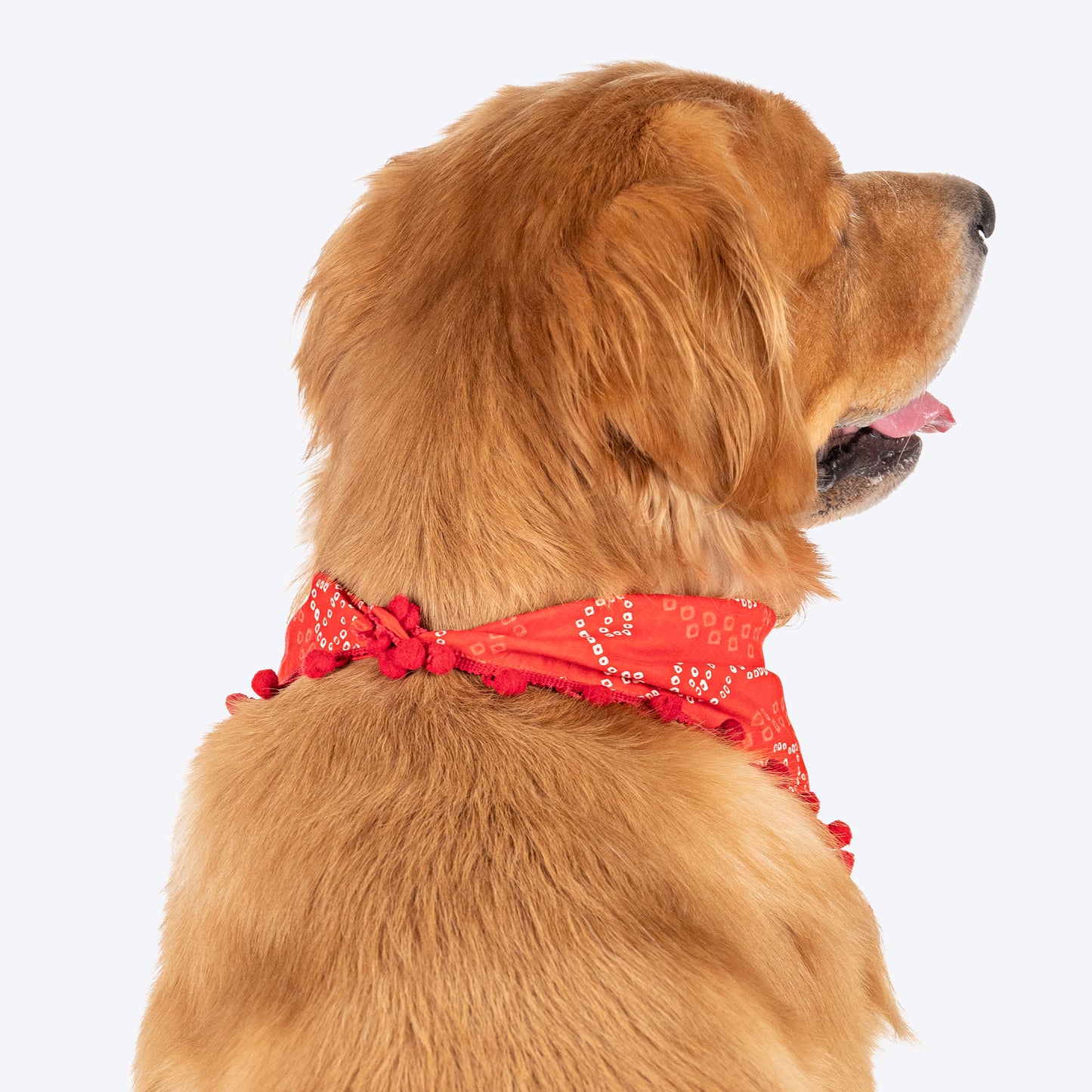 HUFT Bandhani Breeze Knot Bandana For Dog - Red - Heads Up For Tails