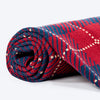 HUFT Warm Hug Blanket For Dog & Cat - Maroon & Blue - Heads Up For Tails