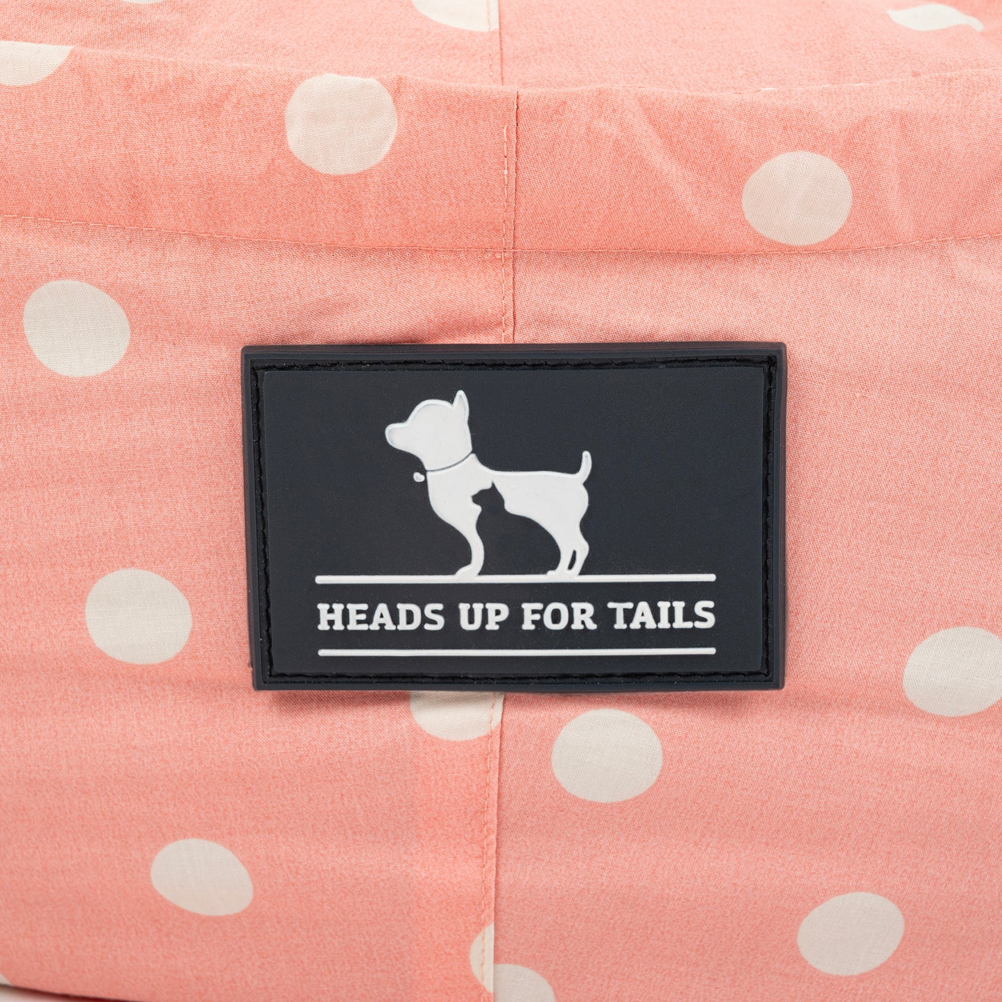 HUFT Polka Paws Adjustable Donut Bed For Dog & Cat - Peach - Heads Up For Tails