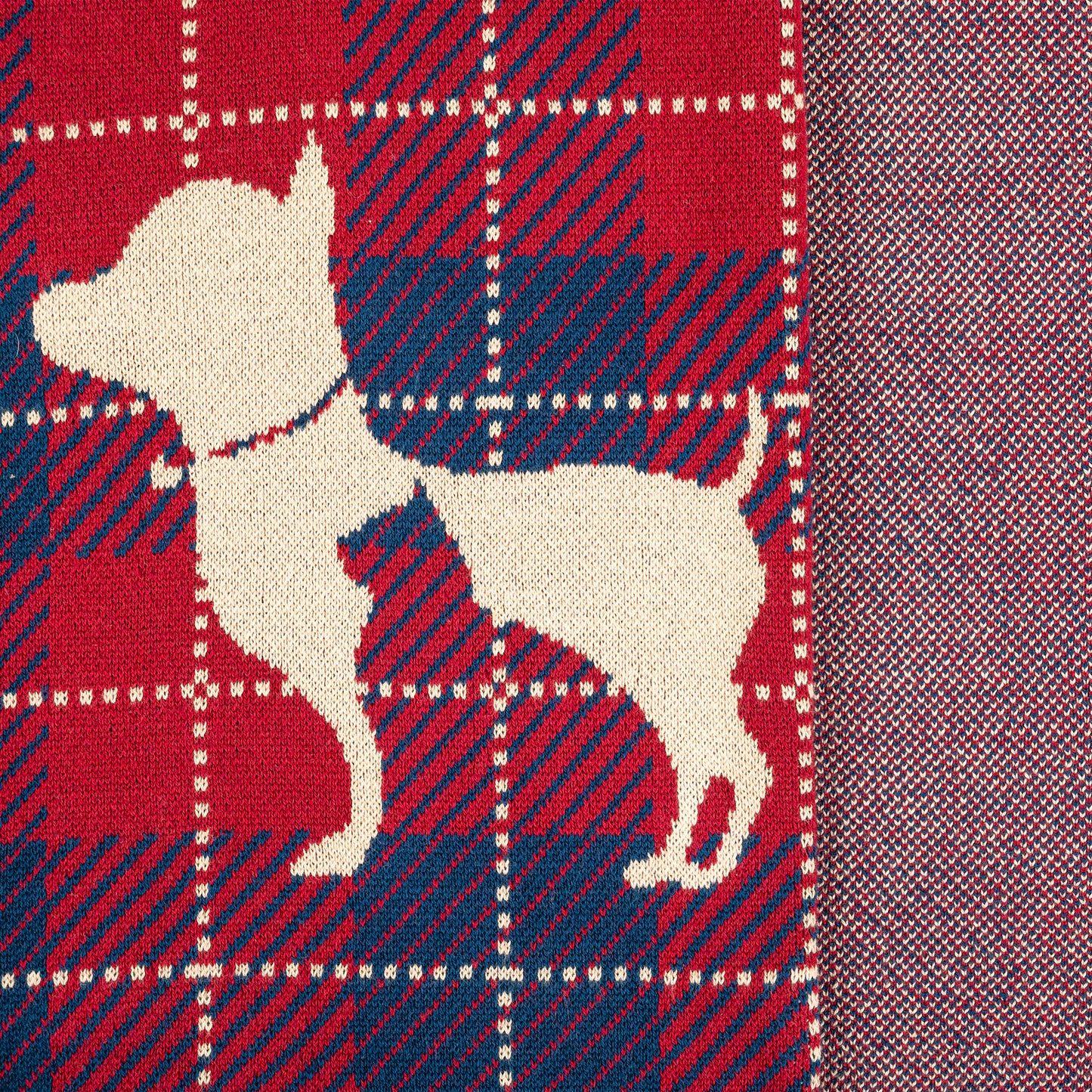HUFT Warm Hug Blanket For Dog & Cat - Maroon & Blue - Heads Up For Tails