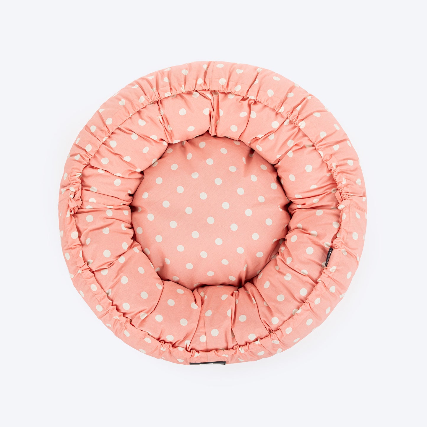 HUFT Polka Paws Adjustable Donut Bed For Dog & Cat - Peach - Heads Up For Tails