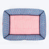 HUFT Jaipuri Phool Lounger Dog Bed - Blue & Pink