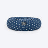 HUFT Polka Paws Adjustable Donut Bed For Dog & Cat - Navy - Heads Up For Tails