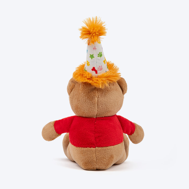 HUFT Barkday Bear Plush Toy For Dog - Multicolor