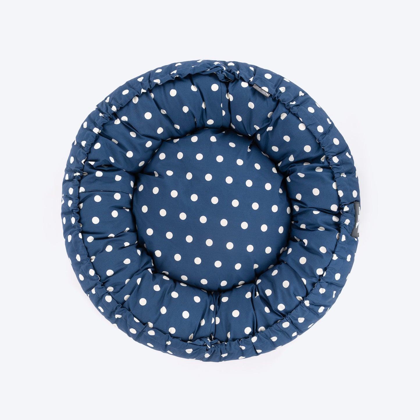HUFT Polka Paws Adjustable Donut Bed For Dog & Cat - Navy - Heads Up For Tails