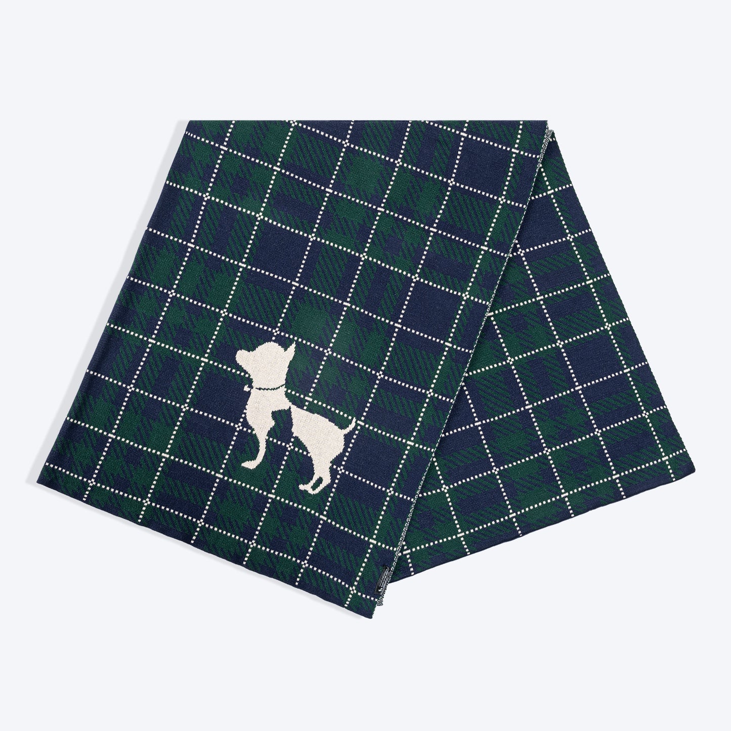 HUFT Warm Hug Blanket For Dog & Cat - Green & Navy - Heads Up For Tails
