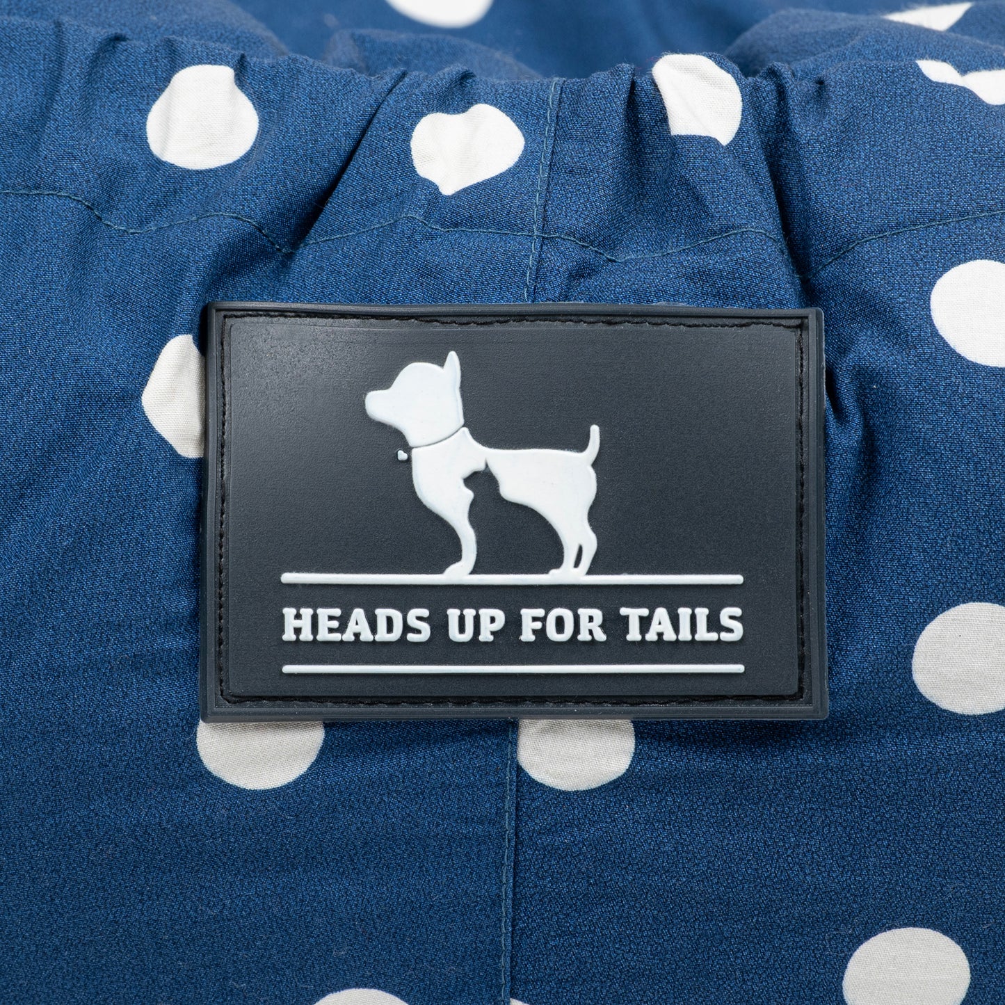 HUFT Polka Paws Adjustable Donut Bed For Dog & Cat - Navy - Heads Up For Tails