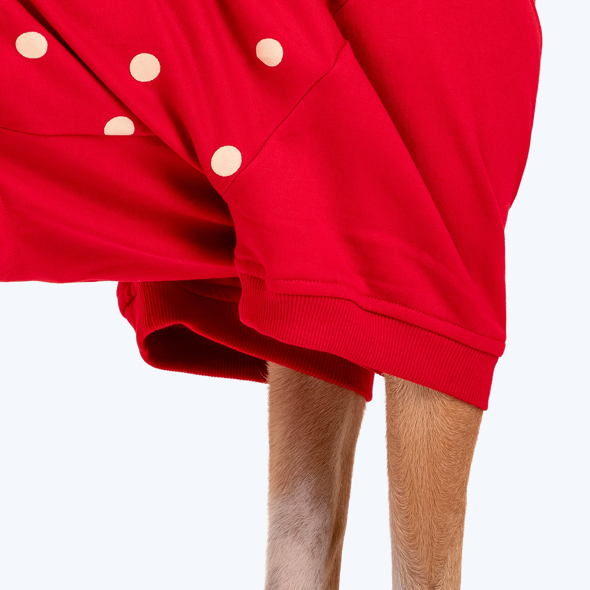 HUFT Polka Dot Sweatshirt For Pets - Red - Heads Up For Tails
