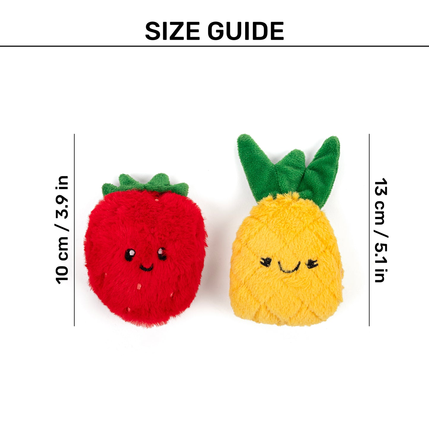 HUFT Fruitastic Plush Toys With Catnip For Cat - Red & Yellow - Set Of 2