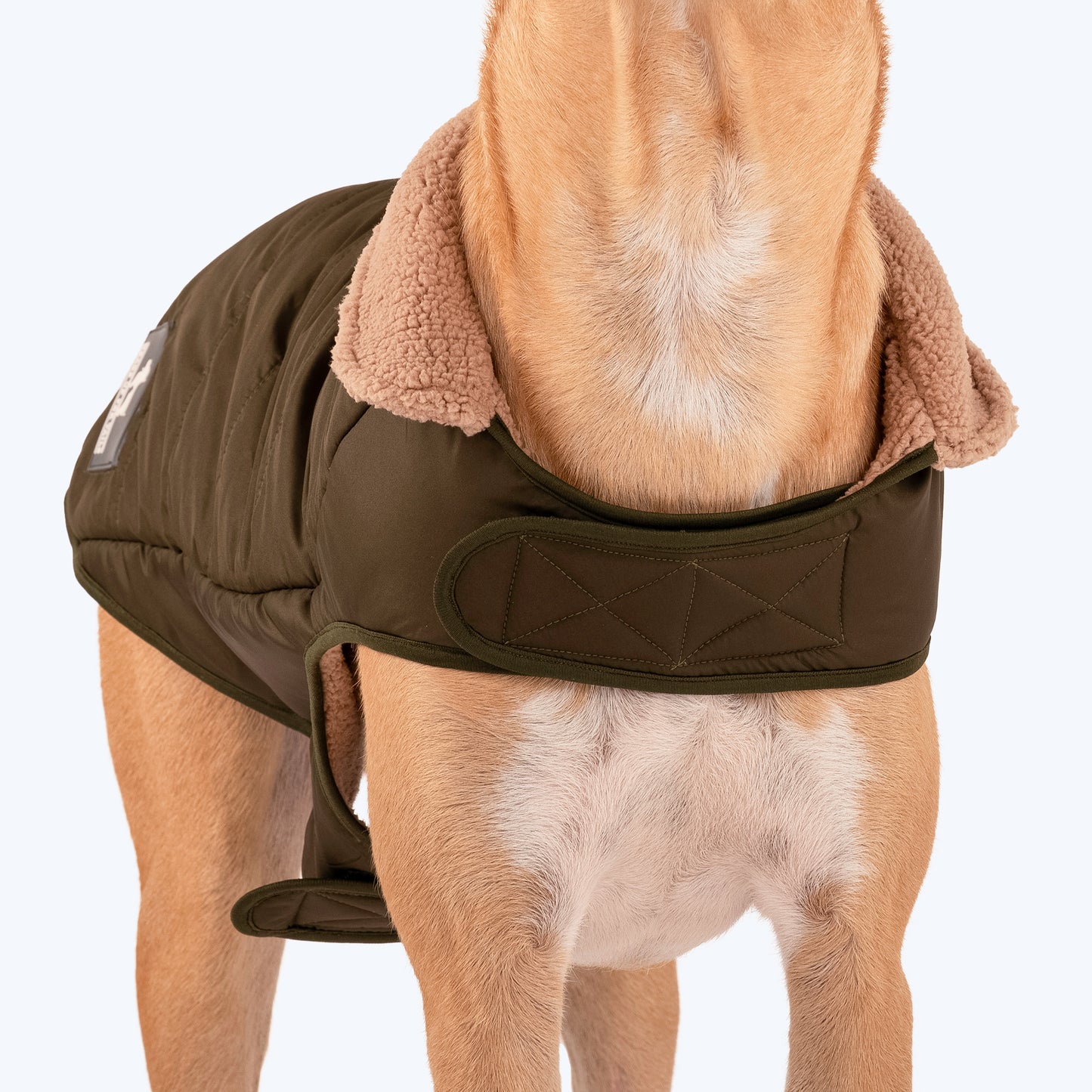 HUFT Wintersong Fur Jacket For Dog - Khaki Green - Heads Up For Tails