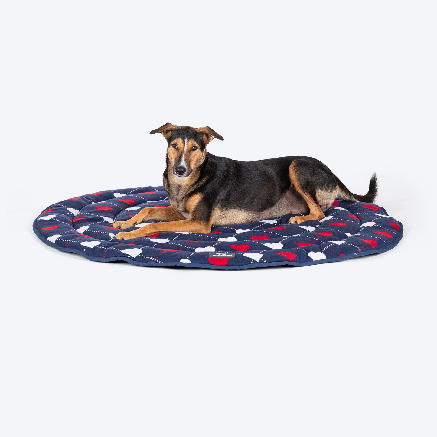 HUFT Embracing Heart Circular Mat For Dog & Cat - Navy - Heads Up For Tails