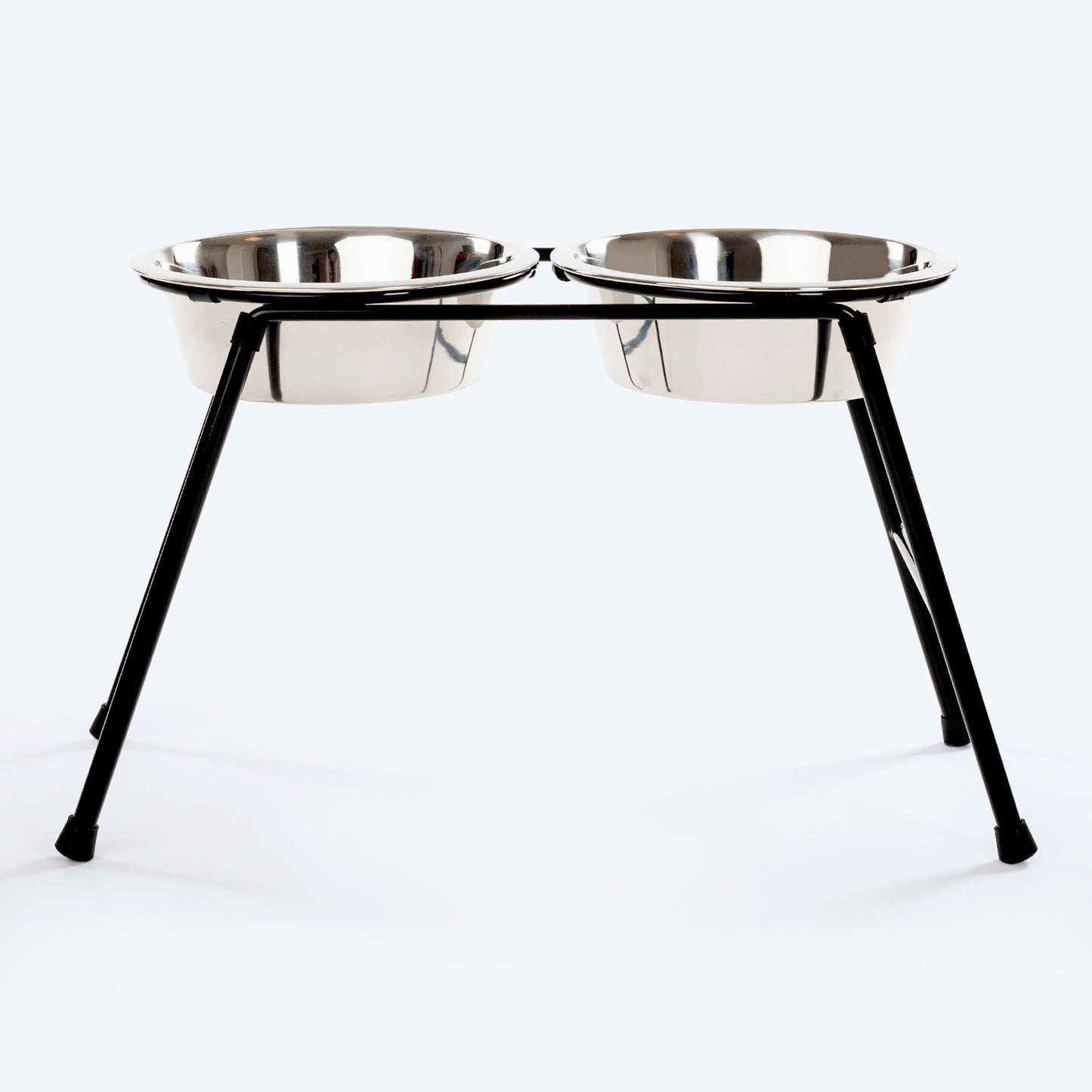HUFT High Feeder Double Diner Stand With Steel Dog Bowl Inserts - Black - Heads Up For Tails