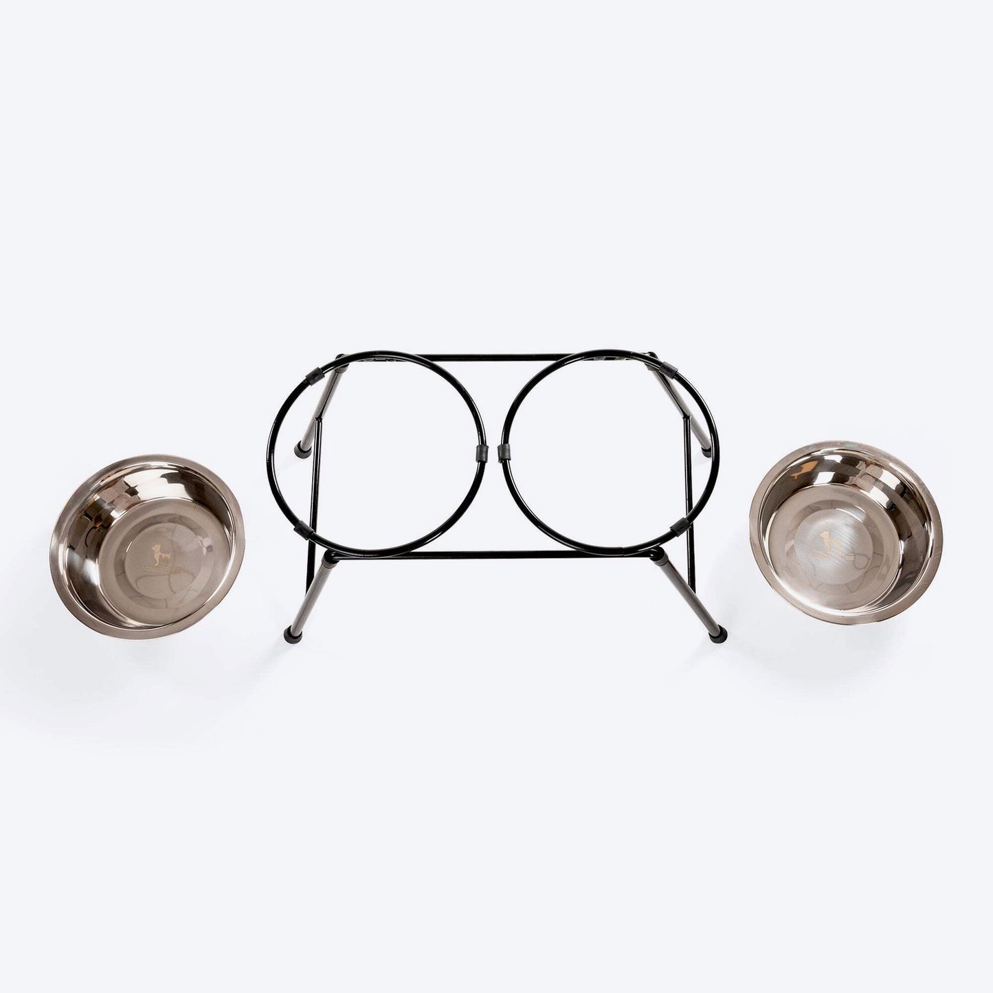 HUFT High Feeder Double Diner Stand With Steel Dog Bowl Inserts - Black - Heads Up For Tails
