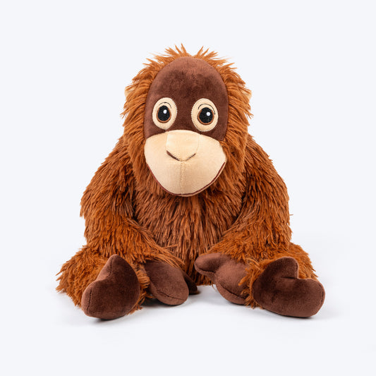 HUFT Mr. Munch Squeaky Plush Dog Toy - Brown
