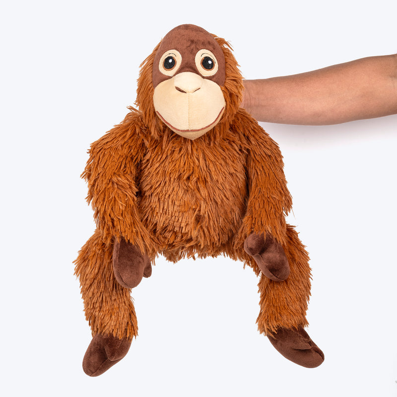 HUFT Mr. Munch Squeaky Plush Dog Toy - Brown