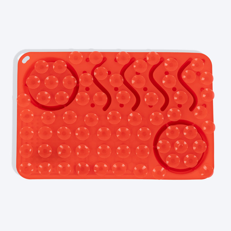 HUFT Paws & Play Puzzle Lick Mat For Dog & Cat - Red - Heads Up For Tails