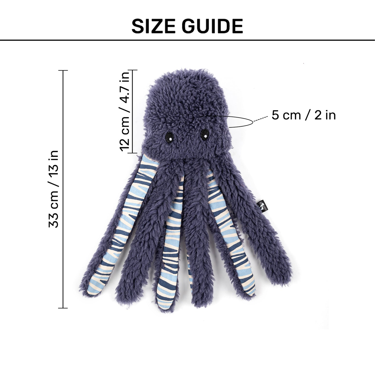 HUFT Plushtopus Squeaky Fur Toy For Dogs - Heads Up For Tails