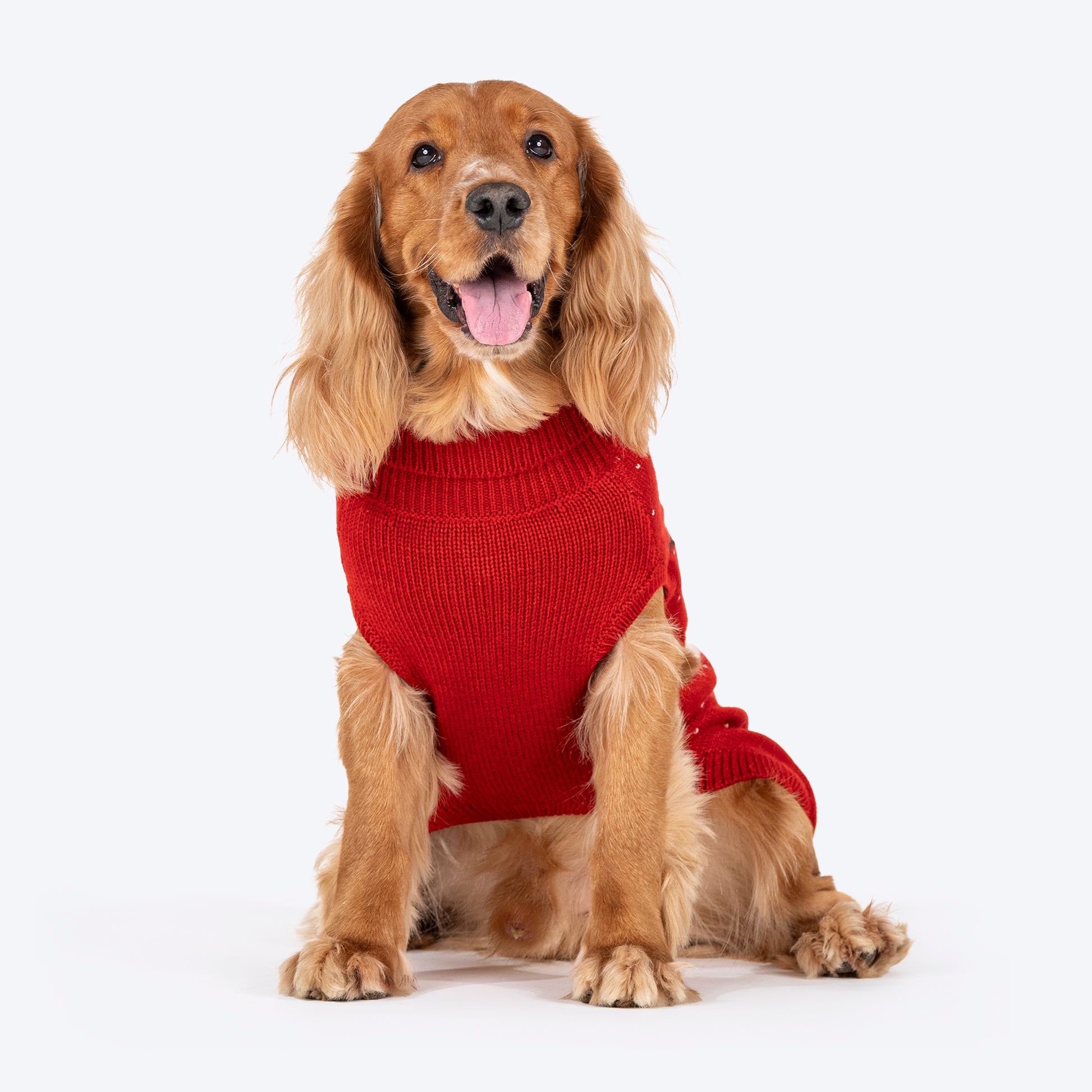 HUFT Merry Bright Sweater For Dog - Red - Heads Up For Tails