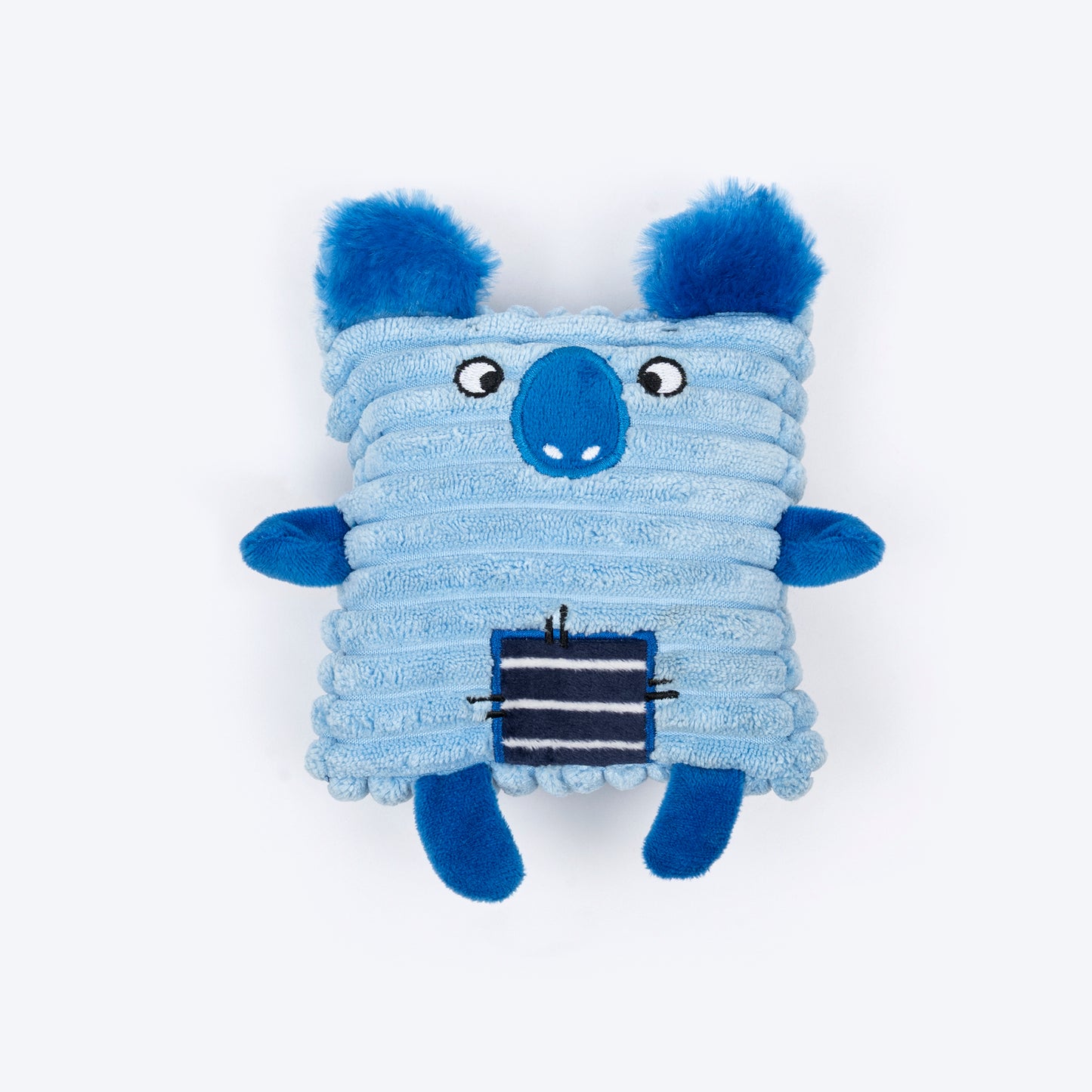 TLC Cubbie Squeaky Plush Toy For Puppies & Small Dogs - Blue - Heads Up For Tails