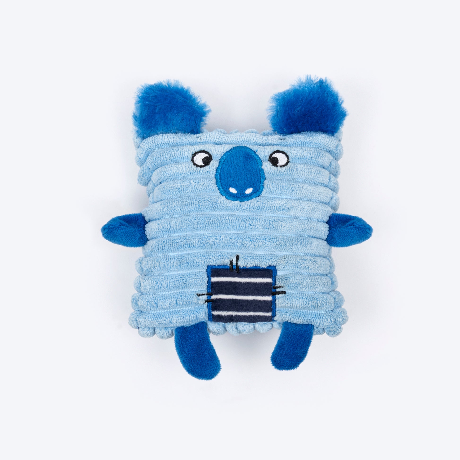 TLC Cubbie Squeaky Plush Toy For Puppies & Small Dogs - Blue - Heads Up For Tails