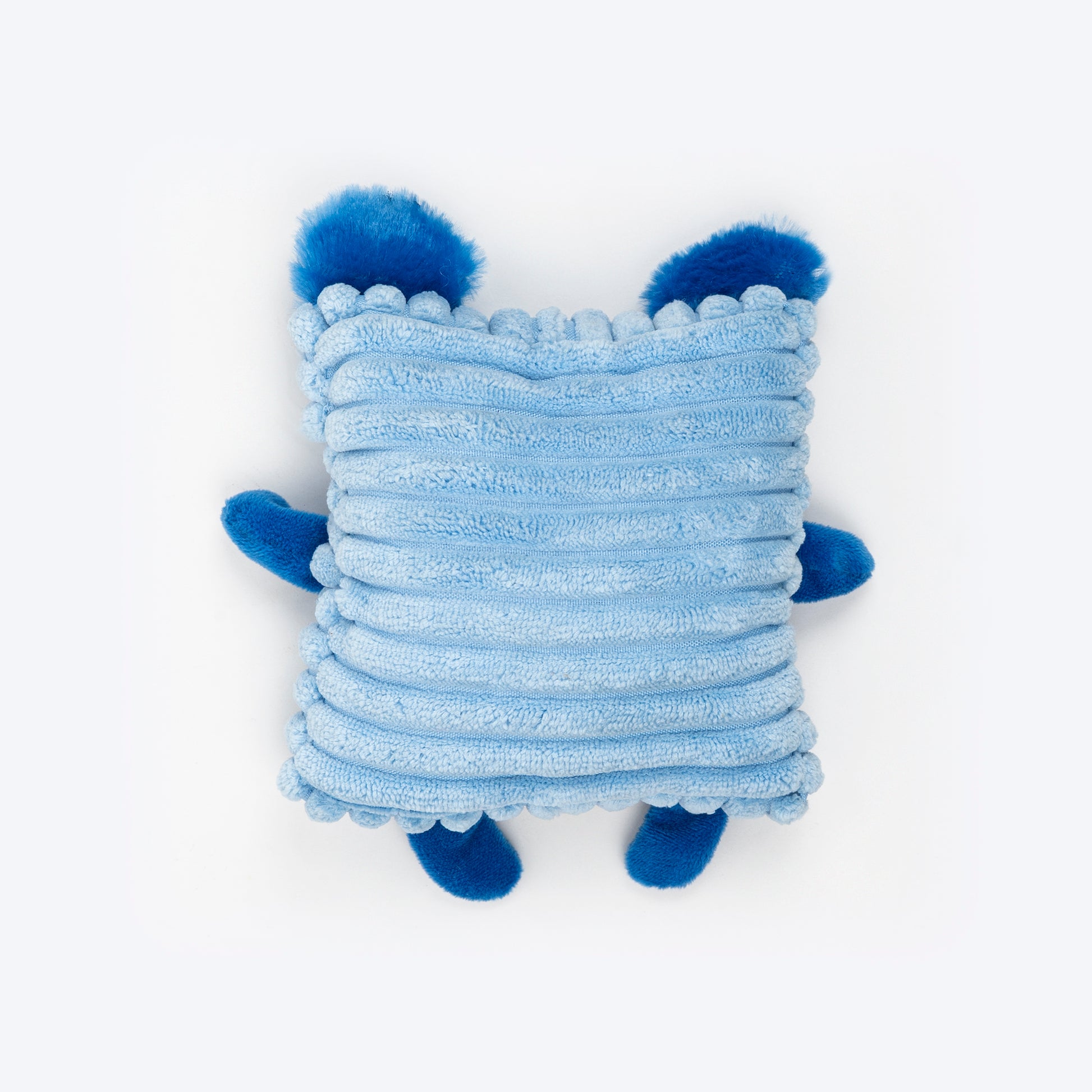 TLC Cubbie Squeaky Plush Toy For Puppies & Small Dogs - Blue - Heads Up For Tails