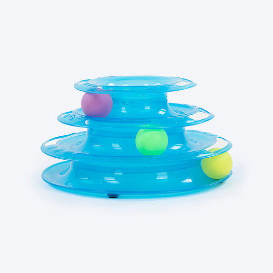 TLC Tower of Tracks Interactive Toy For Cat - Blue