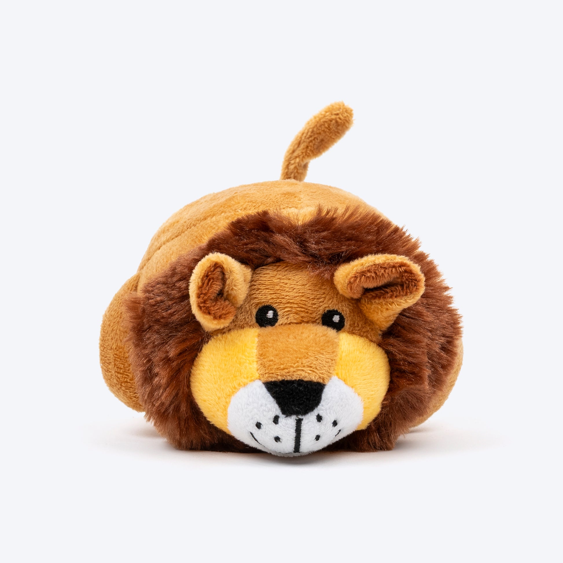 TLC Soft Roar Squeaky Plush Toy For Puppies & Small Dogs - Brown - Heads Up For Tails