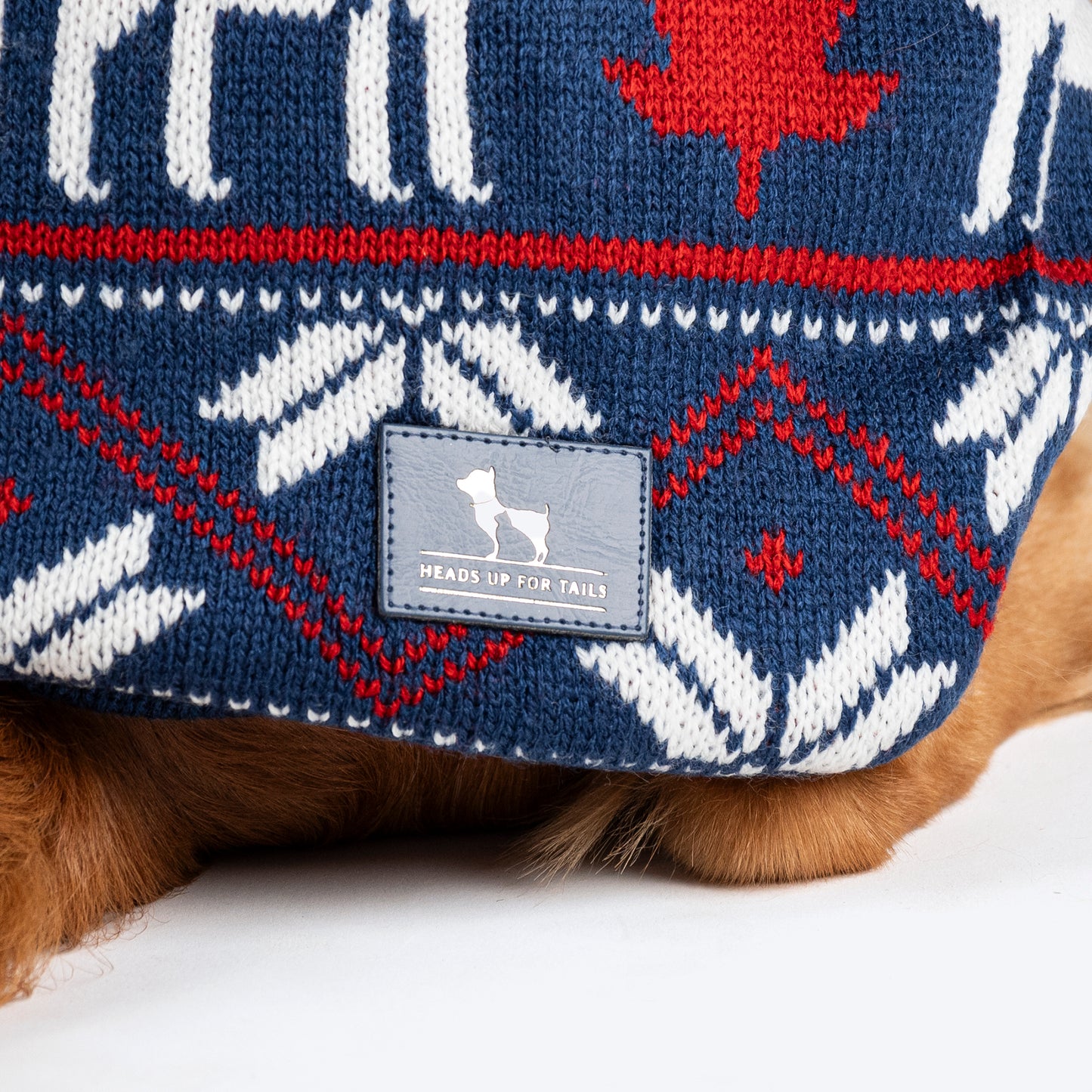 HUFT Snow Dashers Sweater For Dog - Navy Blue - Heads Up For Tails