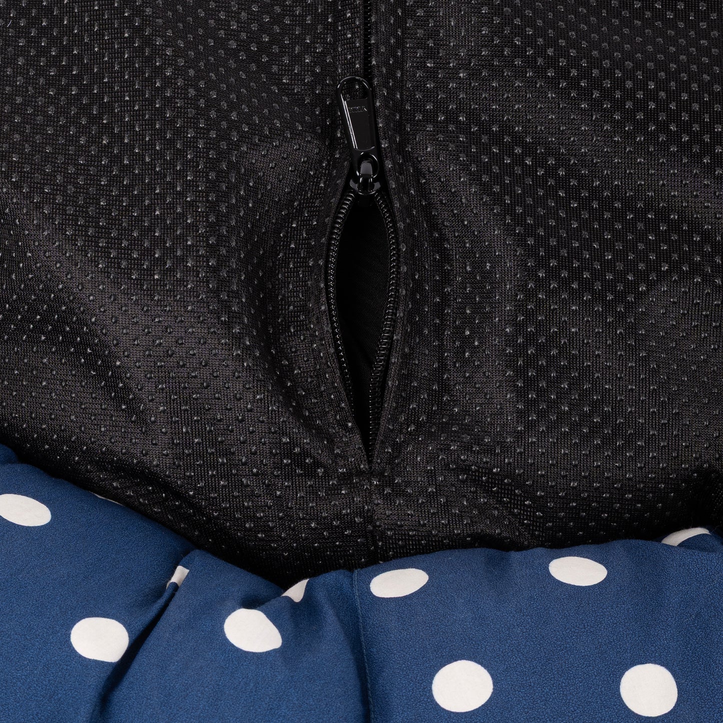 HUFT Polka Paws Adjustable Donut Bed For Dog & Cat - Navy - Heads Up For Tails