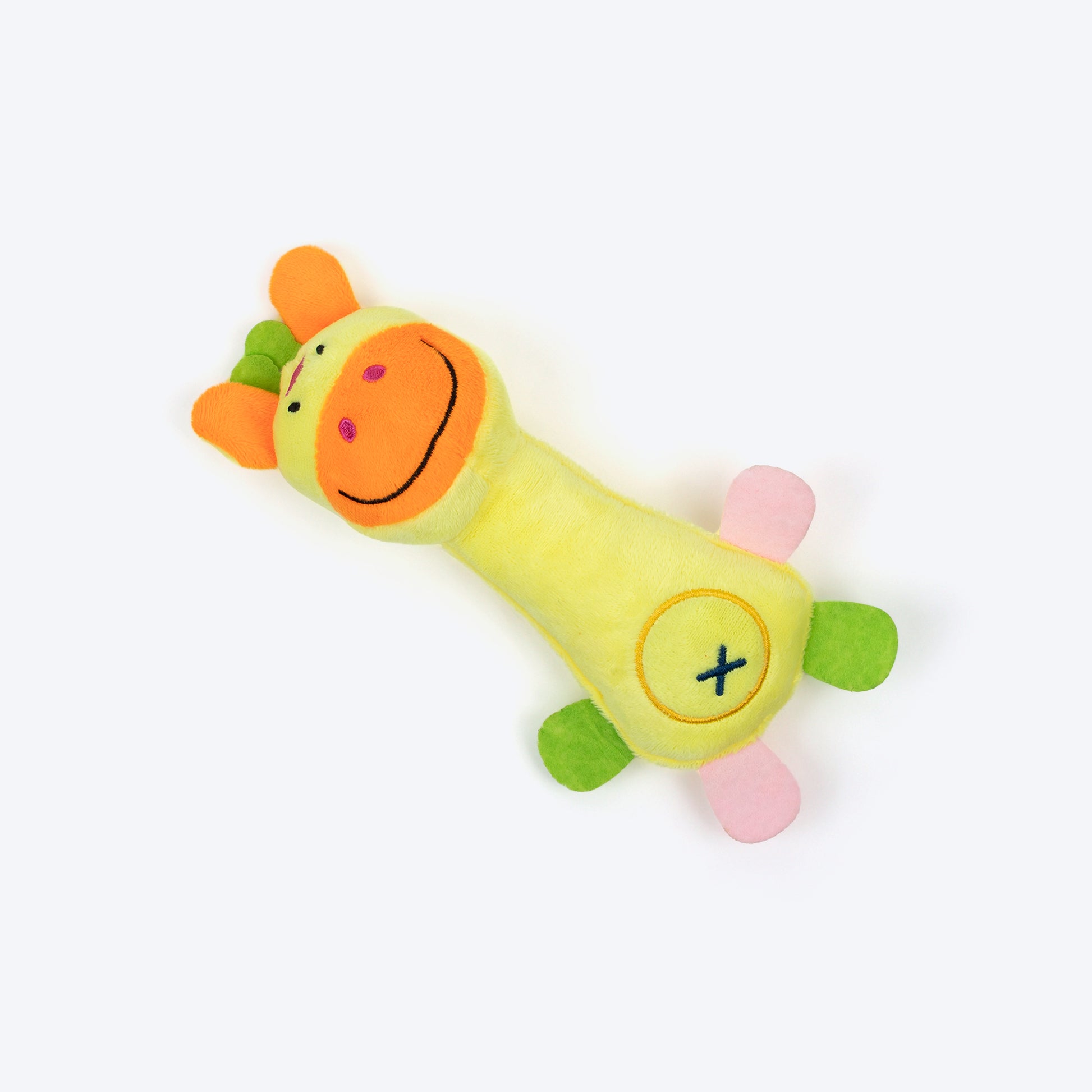 TLC Giggles Squeaky Plush Toy For Puppies & Small Dogs - Multicolor - Heads Up For Tails