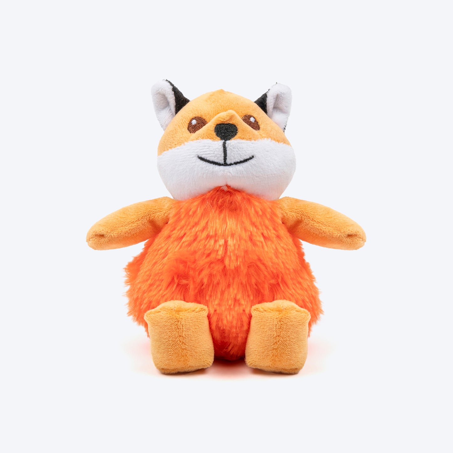 TLC Snuggle Fox Squeaky Plush Toy For Puppies & Small Dogs - Brown - Heads Up For Tails