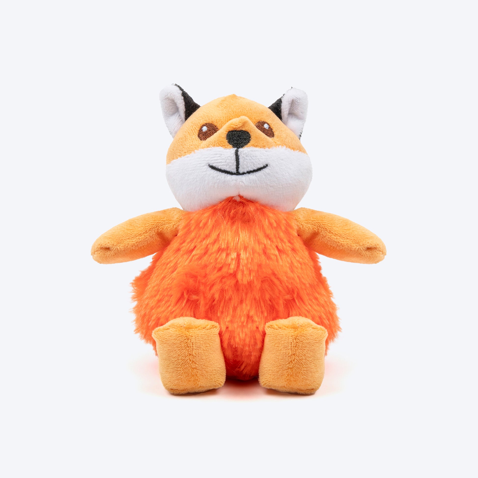 TLC Snuggle Fox Squeaky Plush Toy For Puppies & Small Dogs - Brown - Heads Up For Tails